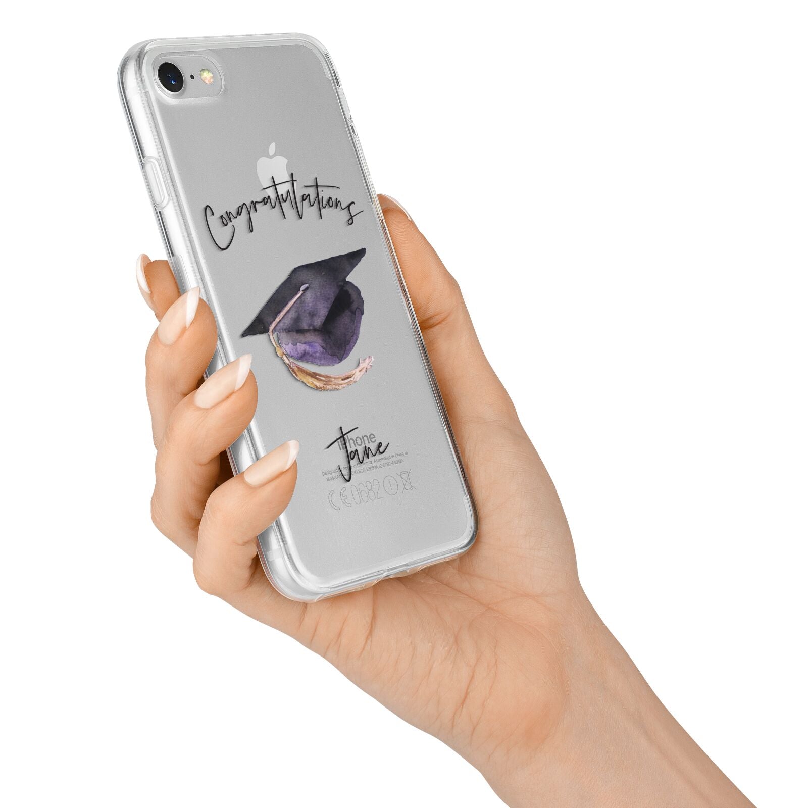 Congratulations Graduate Custom iPhone 7 Bumper Case on Silver iPhone Alternative Image