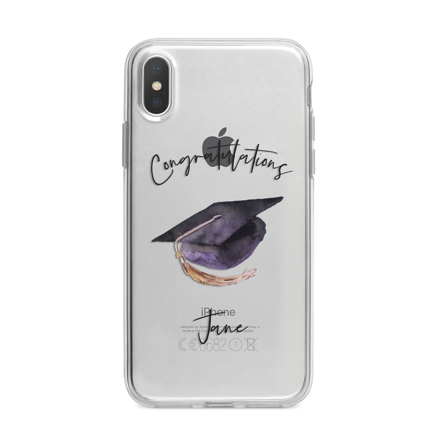 Congratulations Graduate Custom iPhone X Bumper Case on Silver iPhone Alternative Image 1