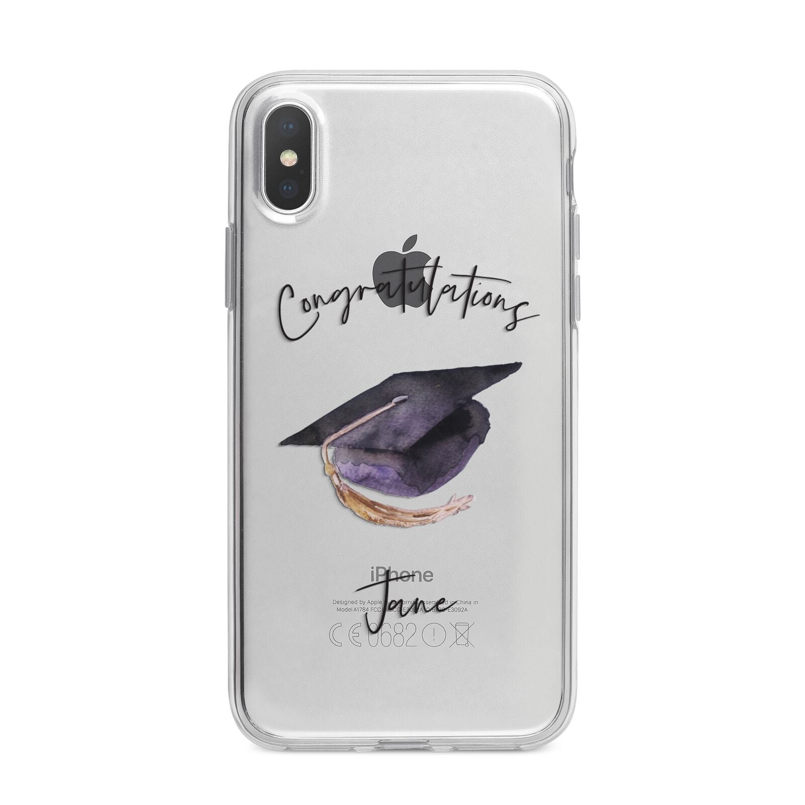 Congratulations Graduate Custom iPhone X Bumper Case on Silver iPhone Alternative Image 1