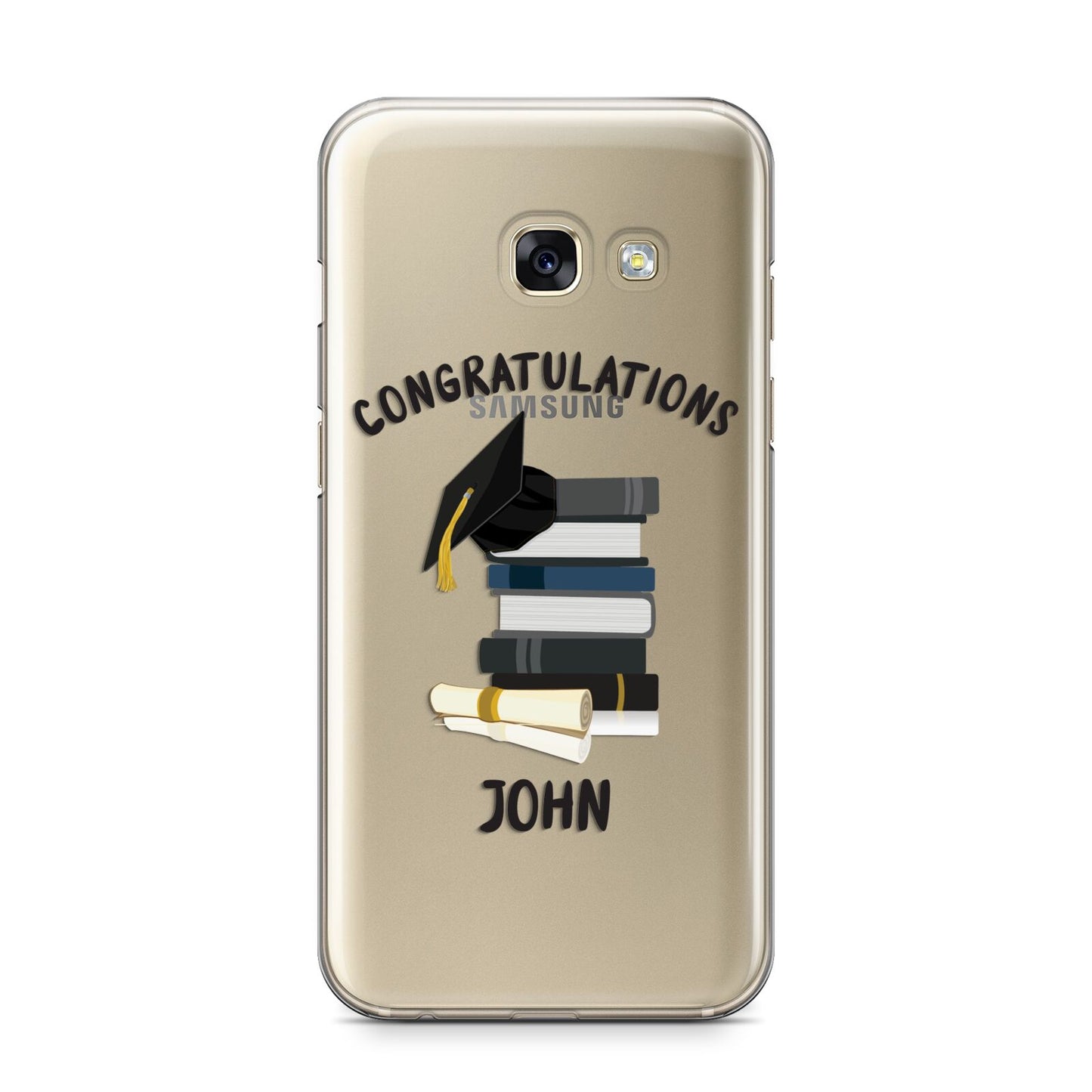 Congratulations Graduate Samsung Galaxy A3 2017 Case on gold phone