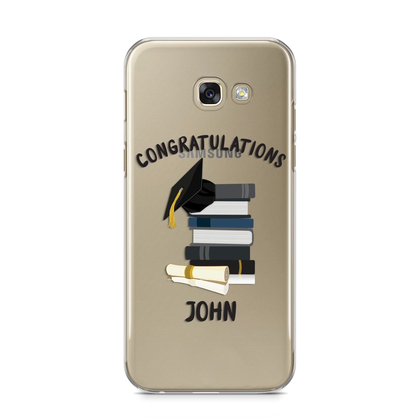 Congratulations Graduate Samsung Galaxy A5 2017 Case on gold phone
