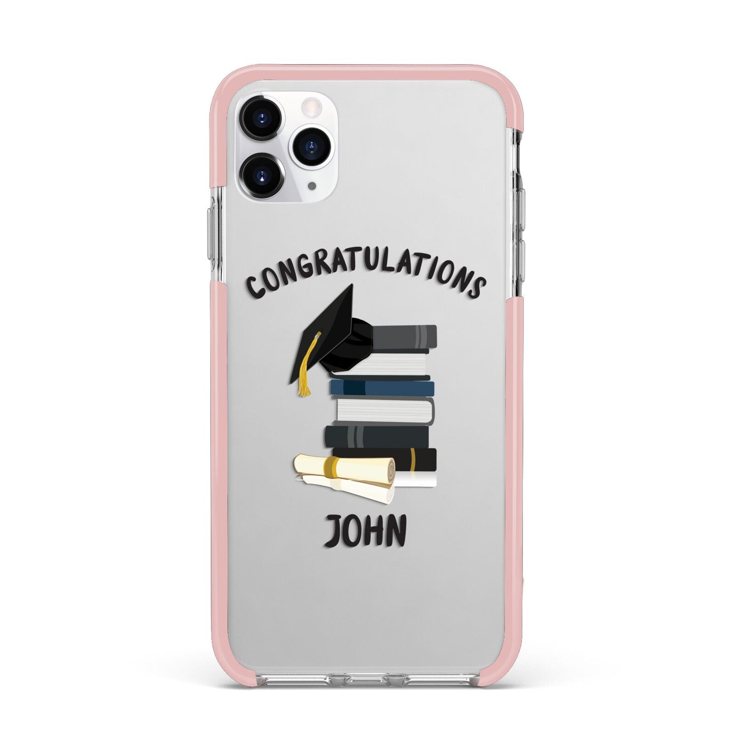 Congratulations Graduate iPhone 11 Pro Max Impact Pink Edge Case