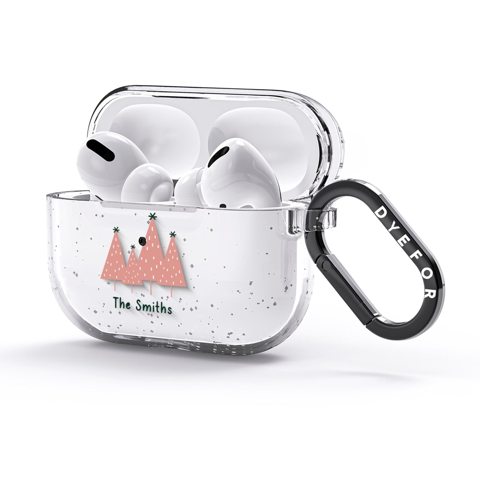 Contemporary Christmas Personalised AirPods Glitter Case 3rd Gen Side Image