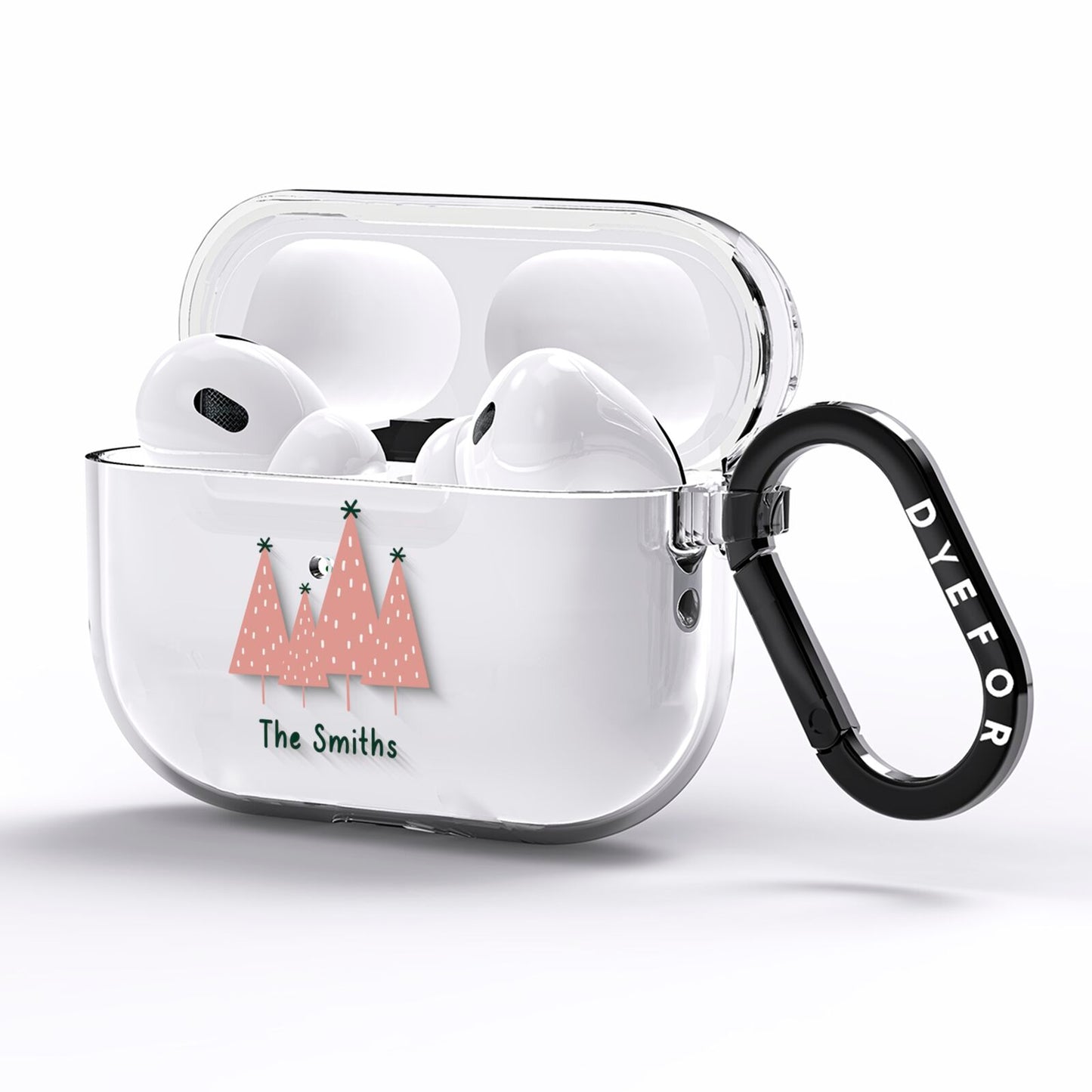 Contemporary Christmas Personalised AirPods Pro Clear Case Side Image