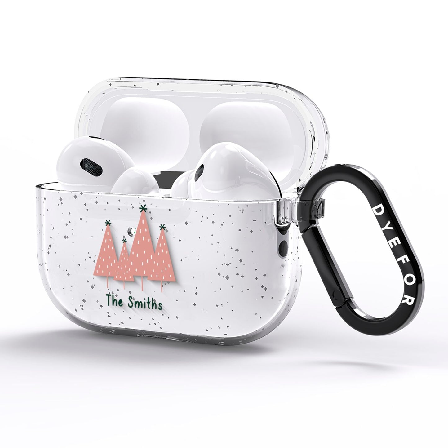 Contemporary Christmas Personalised AirPods Pro Glitter Case Side Image