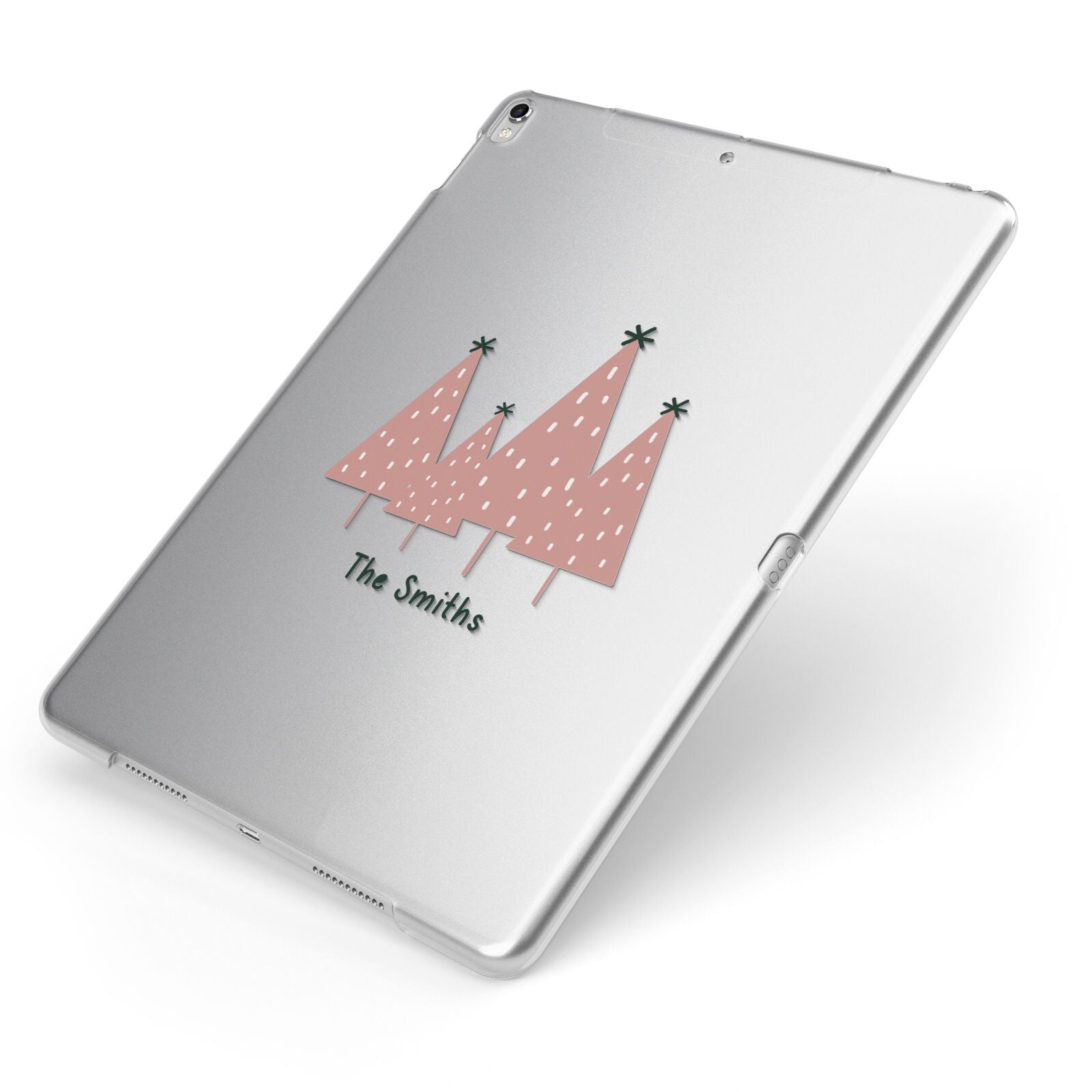 Contemporary Christmas Personalised Apple iPad Case on Silver iPad Side View