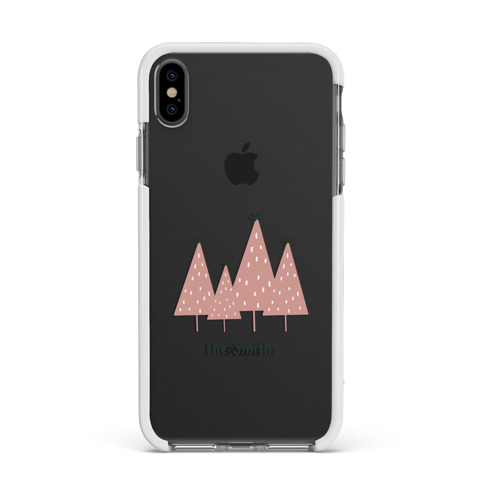 Contemporary Christmas Personalised Apple iPhone Xs Max Impact Case White Edge on Black Phone