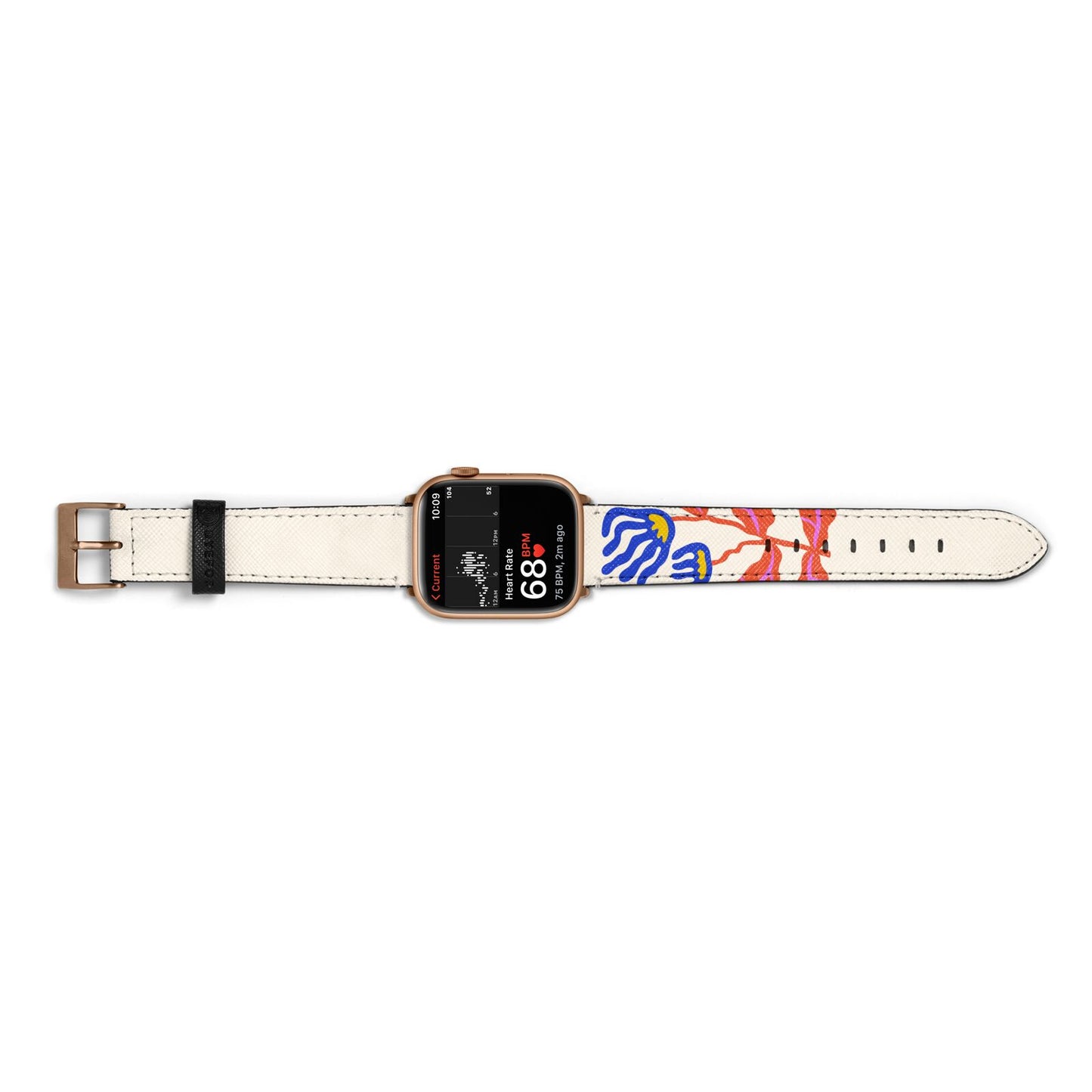 Contemporary Floral Apple Watch Strap Size 38mm Landscape Image Gold Hardware