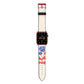 Contemporary Floral Apple Watch Strap with Red Hardware