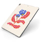 Contemporary Floral Apple iPad Case on Grey iPad Side View