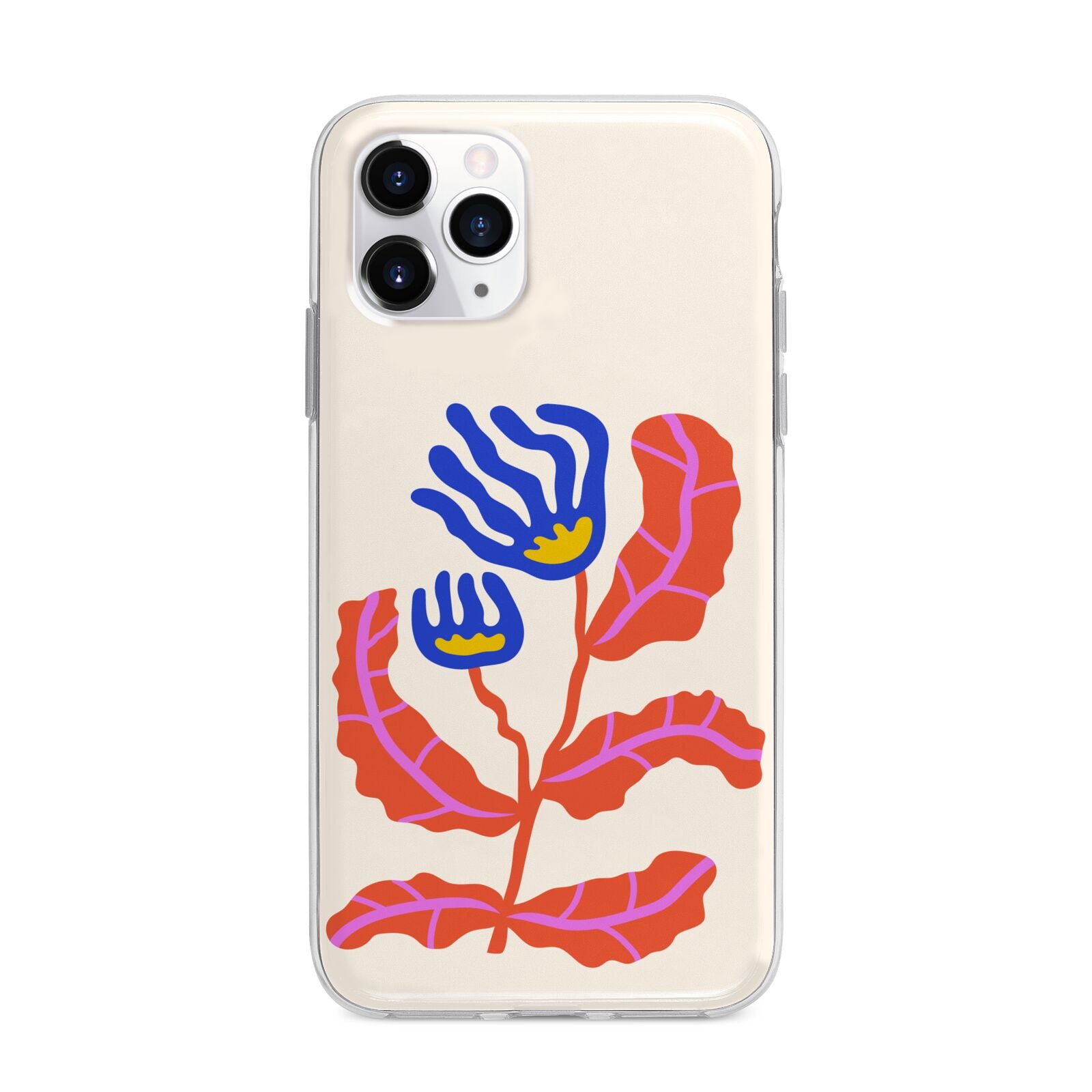 Contemporary Floral Apple iPhone 11 Pro Max in Silver with Bumper Case