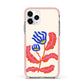 Contemporary Floral Apple iPhone 11 Pro in Silver with Pink Impact Case