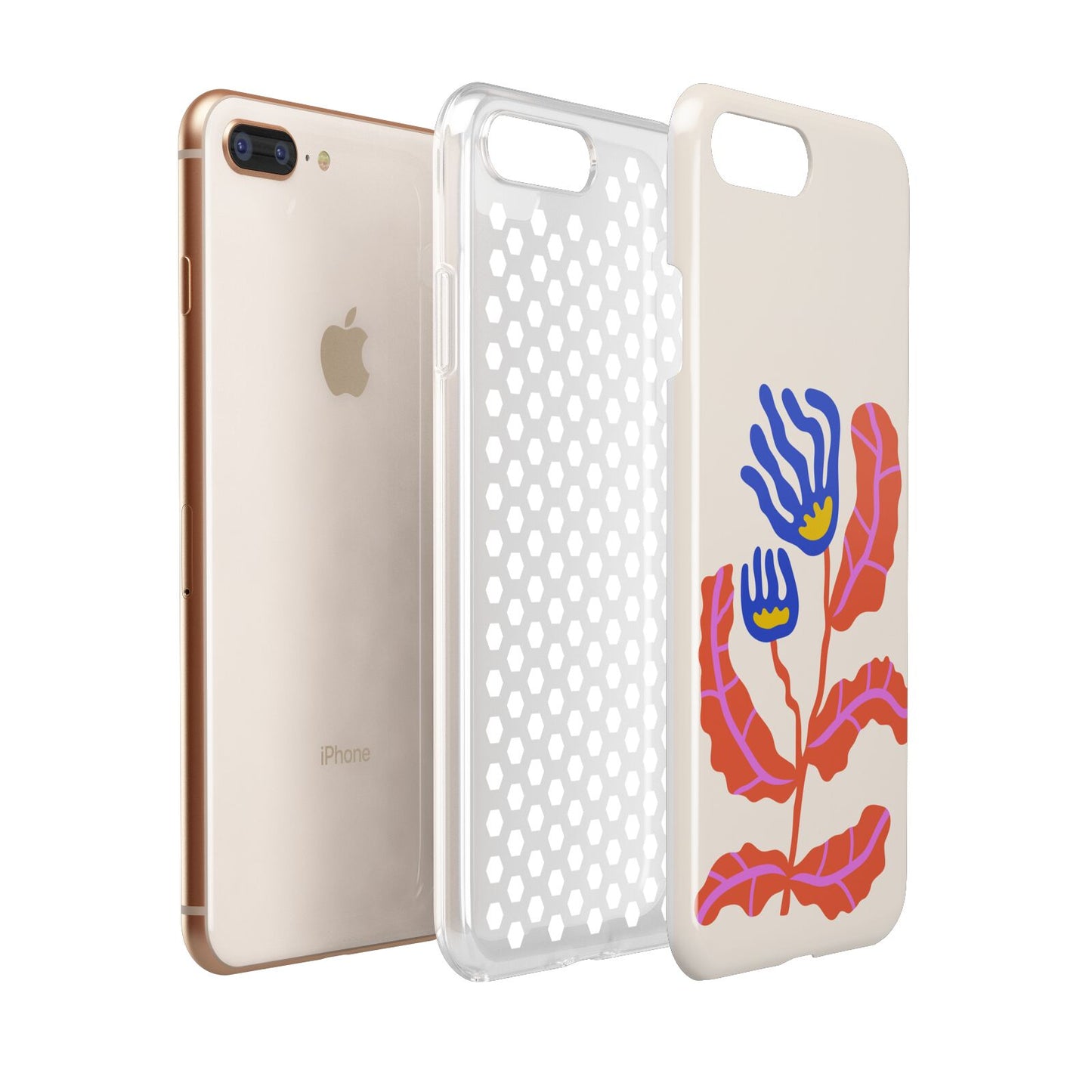 Contemporary Floral Apple iPhone 7 8 Plus 3D Tough Case Expanded View