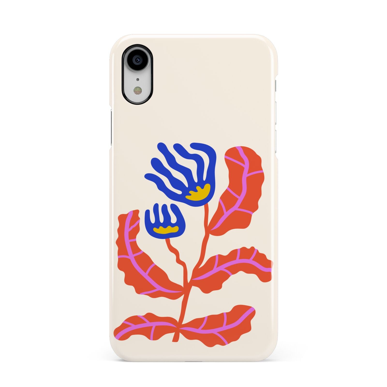 Contemporary Floral Apple iPhone XR White 3D Snap Case