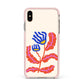 Contemporary Floral Apple iPhone Xs Max Impact Case Pink Edge on Gold Phone