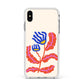 Contemporary Floral Apple iPhone Xs Max Impact Case White Edge on Silver Phone