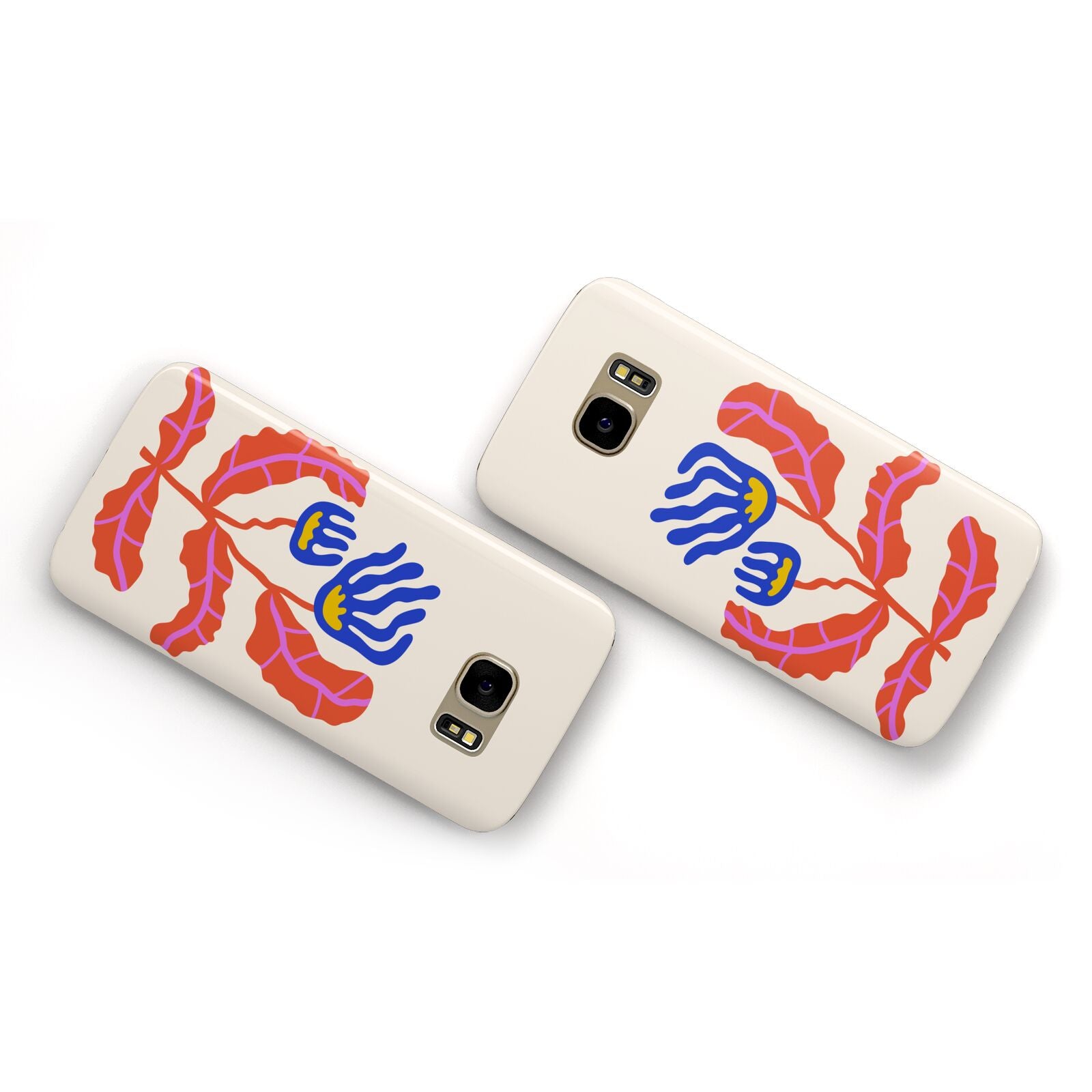 Contemporary Floral Samsung Galaxy Case Flat Overview