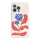Contemporary Floral iPhone 13 Pro Clear Bumper Case