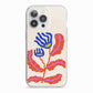 Contemporary Floral iPhone 13 Pro TPU Impact Case with White Edges