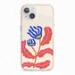 Contemporary Floral iPhone 13 TPU Impact Case with Pink Edges