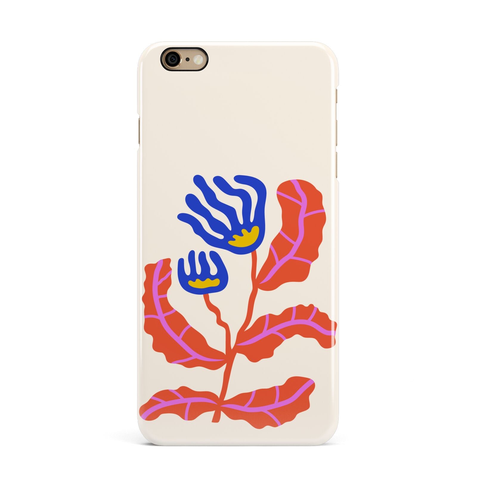 Contemporary Floral iPhone 6 Plus 3D Snap Case on Gold Phone