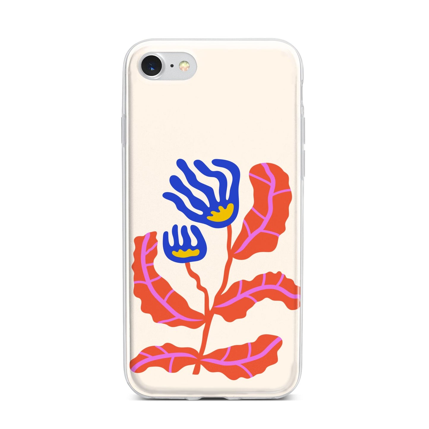 Contemporary Floral iPhone 7 Bumper Case on Silver iPhone