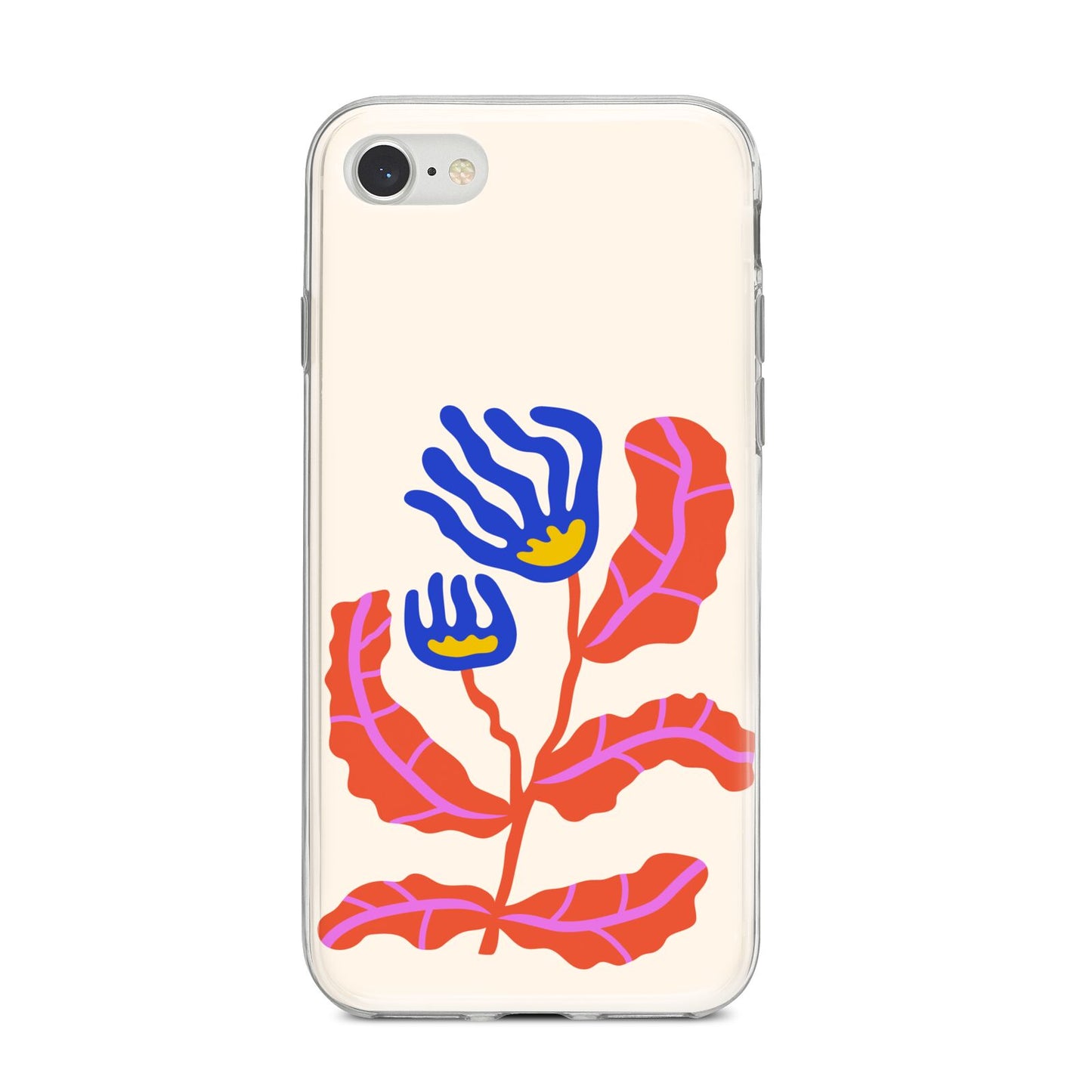 Contemporary Floral iPhone 8 Bumper Case on Silver iPhone