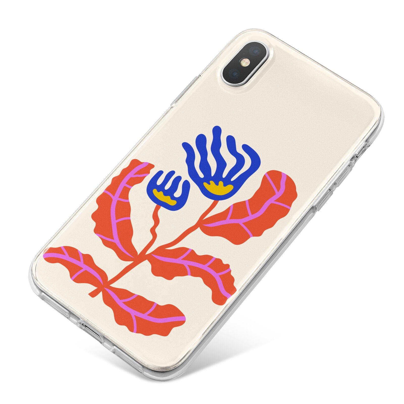 Contemporary Floral iPhone X Bumper Case on Silver iPhone
