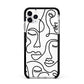 Continuous Abstract Face Apple iPhone 11 Pro Max in Silver with Black Impact Case