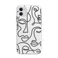 Continuous Abstract Face Apple iPhone 11 in White with Bumper Case