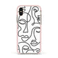 Continuous Abstract Face Apple iPhone Xs Impact Case Pink Edge on Gold Phone