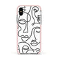 Continuous Abstract Face Apple iPhone Xs Impact Case Pink Edge on Silver Phone