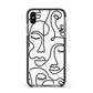 Continuous Abstract Face Apple iPhone Xs Max Impact Case Black Edge on Black Phone
