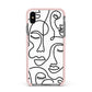 Continuous Abstract Face Apple iPhone Xs Max Impact Case Pink Edge on Black Phone