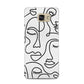 Continuous Abstract Face Samsung Galaxy A5 2016 Case on gold phone