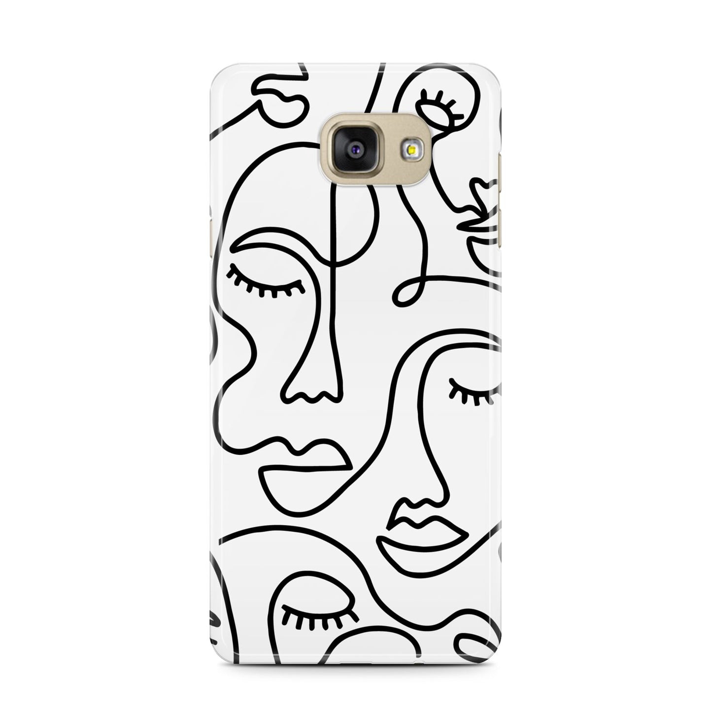 Continuous Abstract Face Samsung Galaxy A7 2016 Case on gold phone