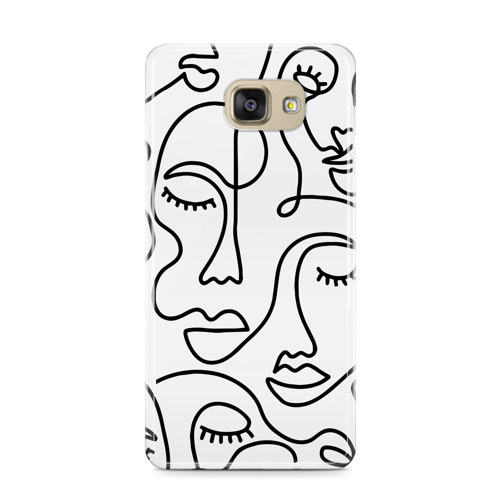 Continuous Abstract Face Samsung Galaxy A9 2016 Case on gold phone