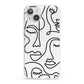 Continuous Abstract Face iPhone 13 Clear Bumper Case