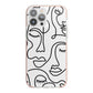 Continuous Abstract Face iPhone 13 Pro Max TPU Impact Case with Pink Edges