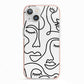 Continuous Abstract Face iPhone 13 TPU Impact Case with Pink Edges