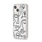 Continuous Abstract Face iPhone 14 Glitter Tough Case Starlight Angled Image