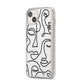Continuous Abstract Face iPhone 14 Plus Clear Tough Case Starlight Angled Image
