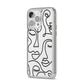 Continuous Abstract Face iPhone 14 Pro Max Clear Tough Case Silver Angled Image