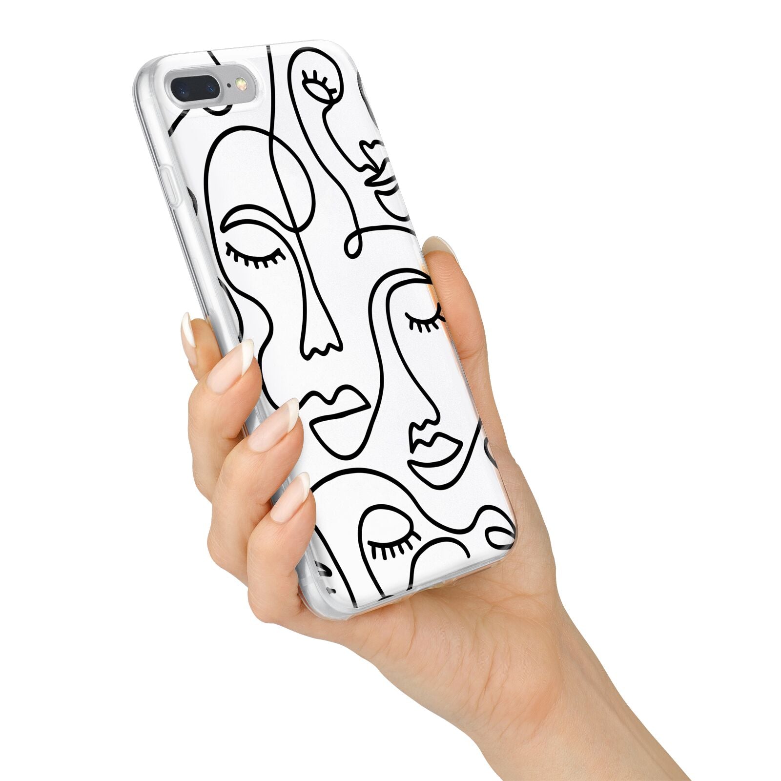 Continuous Abstract Face iPhone 7 Plus Bumper Case on Silver iPhone Alternative Image