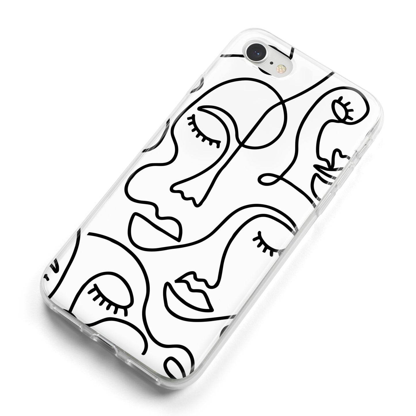 Continuous Abstract Face iPhone 8 Bumper Case on Silver iPhone Alternative Image