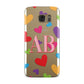 Contrast Initials Heart Print Samsung Galaxy Case