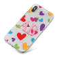 Contrast Initials Heart Print iPhone X Bumper Case on Silver iPhone