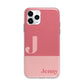 Contrast Personalised Pink Apple iPhone 11 Pro in Silver with Bumper Case