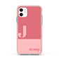 Contrast Personalised Pink Apple iPhone 11 in White with Pink Impact Case