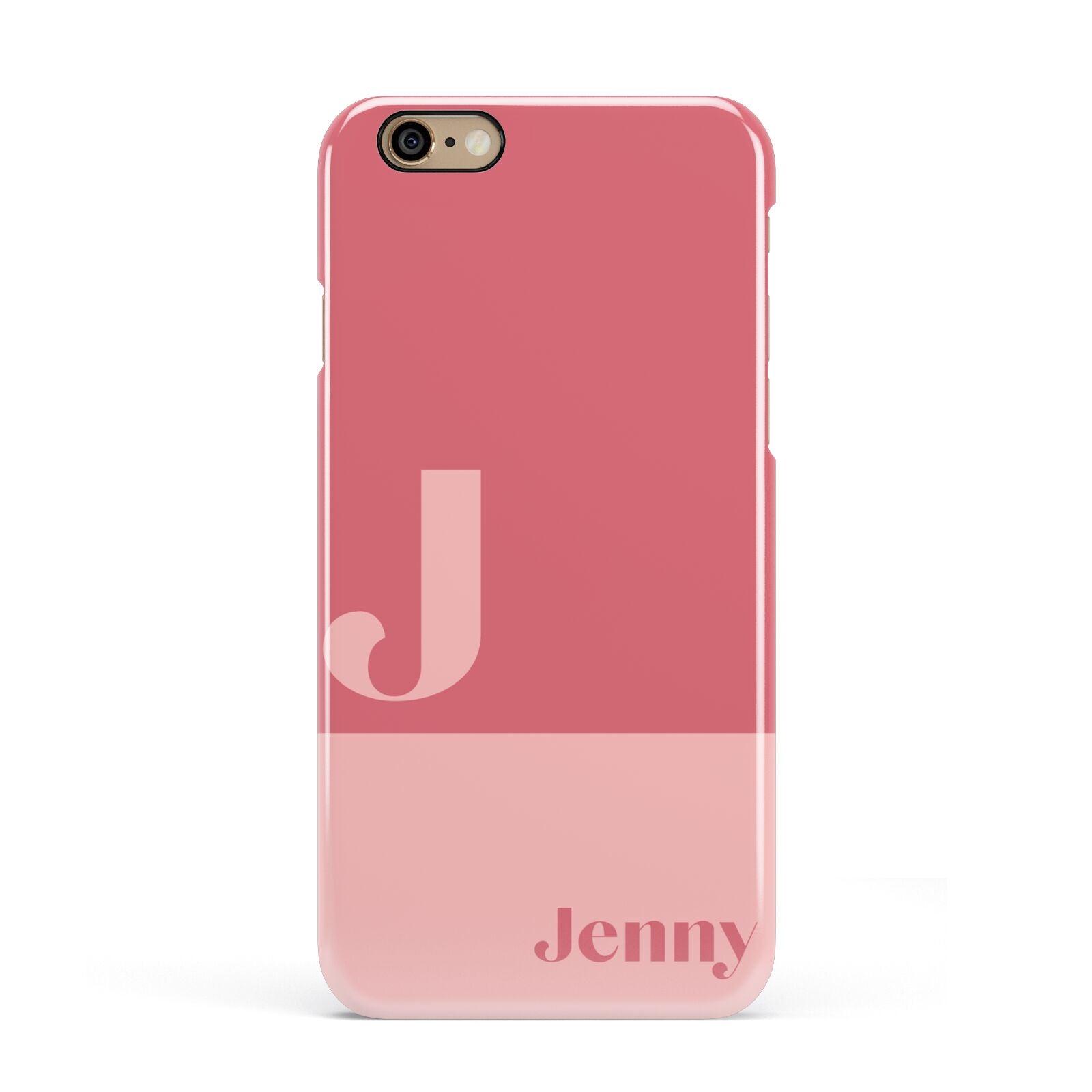 Contrast Personalised Pink Apple iPhone 6 3D Snap Case